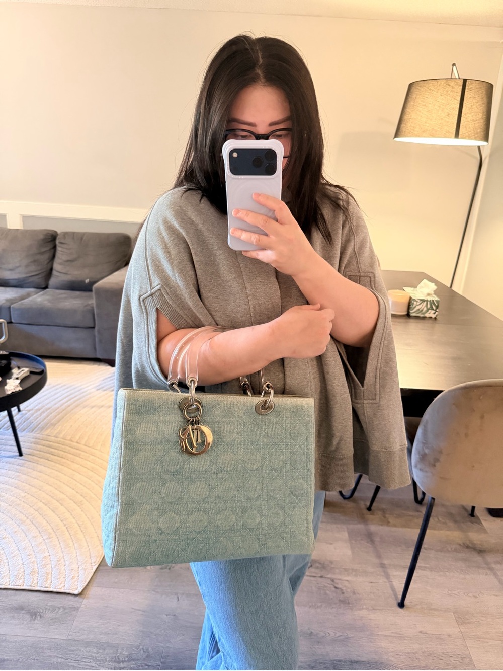 Christian Dior Lady Dior Denim Cannage Bag - Picture 5 of 7